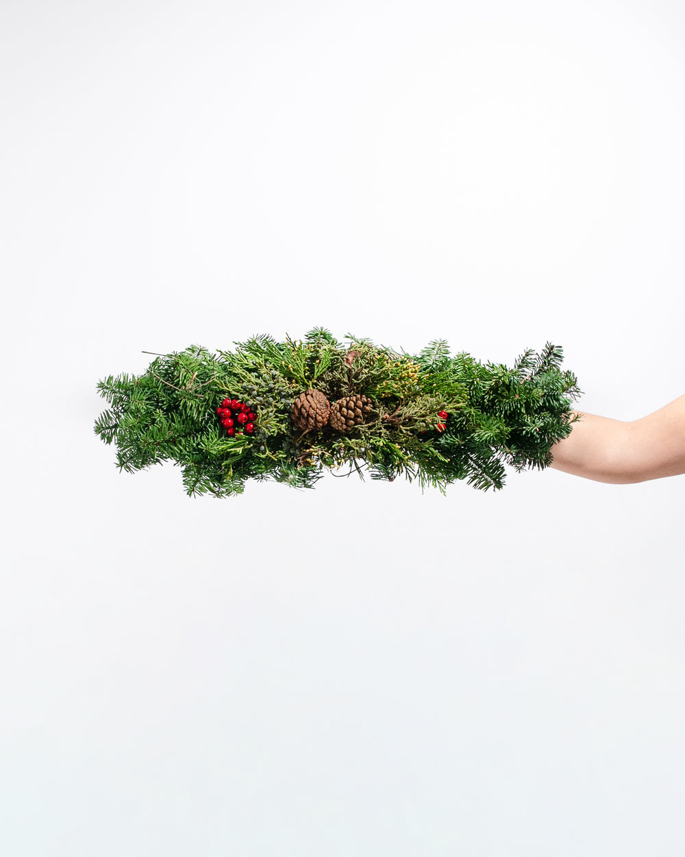 Fresh Cut Christmas Centerpiece for Table or Mantel