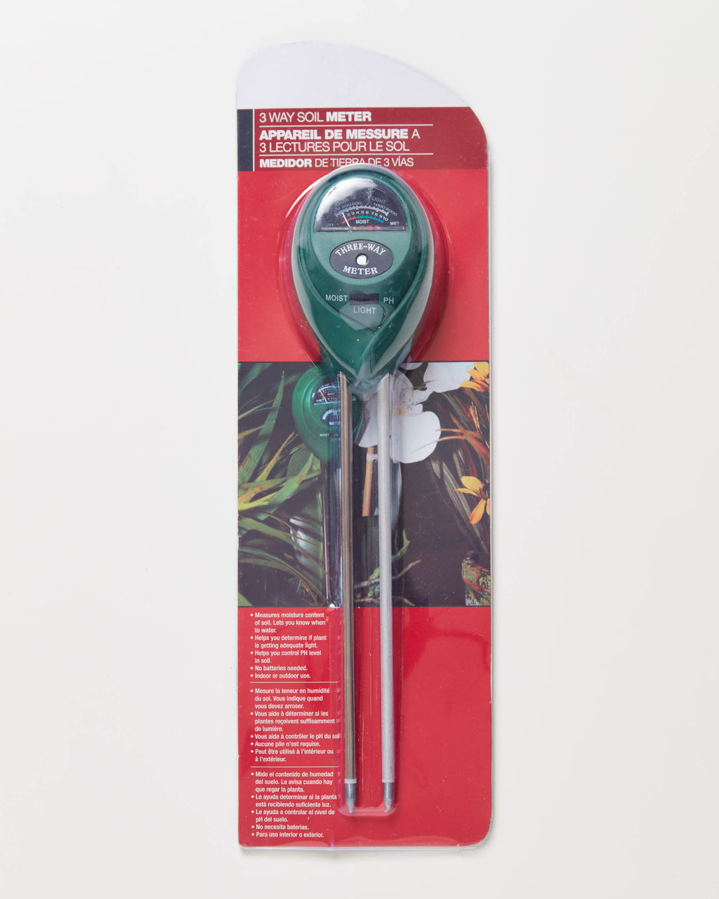 HOUSEPLANT RESOURCE CENTER 3-in-1 Soil Meter Optimize Plant Health with  Moisture, Light & pH Testing